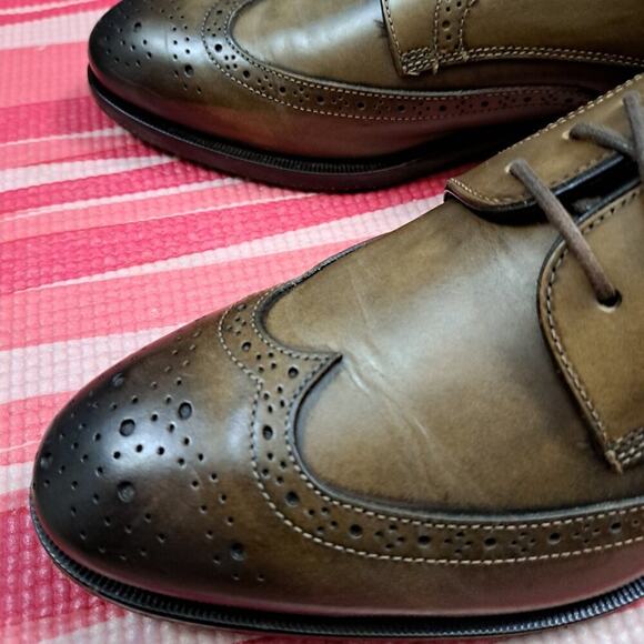 %Suitsupply Brown Brogue Size 40 / US 7 , Men Cap Toe Derby Shoes / D9 main image 4